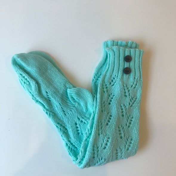 Pointelle Knit Sock with Button Accents