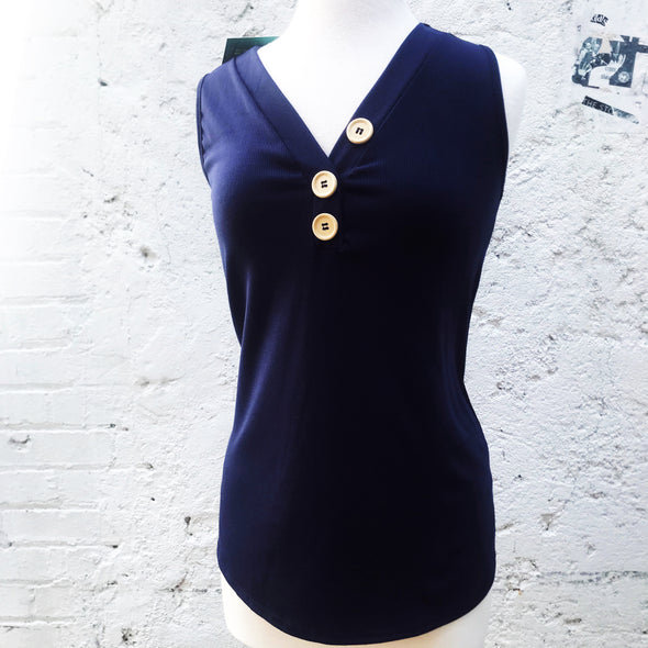 Ribbed Button Tank