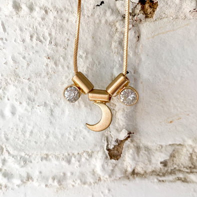 Moon Jewel Necklace in Gold