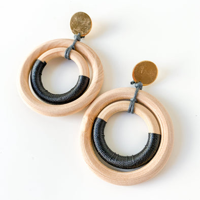 Wooden Gyroscope Earrings